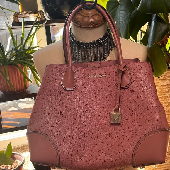 Michael Kors Rose Mercer Gallery Medium Satchel - Picture 1 of 11